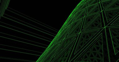 Mimari sanat konseptinde soyut çizgiler, minimum geometrik şekiller. 