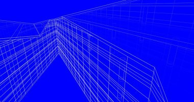 Mimari sanat konseptinde soyut çizgiler, minimum geometrik şekiller. 