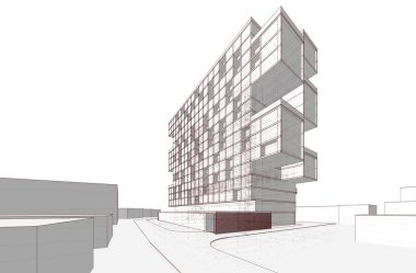 soyut mimari duvar kağıdı tasarımı, dijital konsept arkaplan