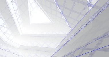 Mimari sanat konseptinde soyut çizgiler, minimum geometrik şekiller. 