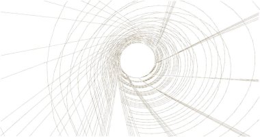 Mimari sanat konseptinde soyut çizgiler, minimum geometrik şekiller. 