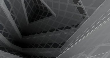 Mimari sanat konseptinde soyut çizgiler, minimum geometrik şekiller. 