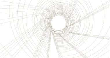 Mimari sanat konseptinde soyut çizgiler, minimum geometrik şekiller. 