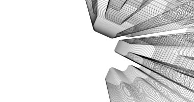 Mimari sanat konseptinde soyut çizgiler, minimum geometrik şekiller. 