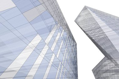 Mimari sanat konseptinde soyut çizgiler, minimum geometrik şekiller. 