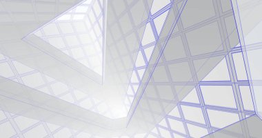 Mimari sanat konseptinde soyut çizgiler, minimum geometrik şekiller. 