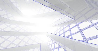 Mimari sanat konseptinde soyut çizgiler, minimum geometrik şekiller. 