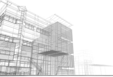 soyut mimari duvar kağıdı tasarımı, dijital konsept arkaplan