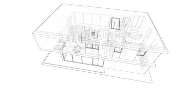 İnşaatın 3B mimari tasarımı