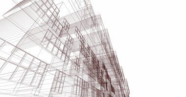 Mimari sanat konseptinde soyut çizgiler, minimum geometrik şekiller. 