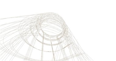 Mimari sanat konseptinde soyut çizgiler, minimum geometrik şekiller. 