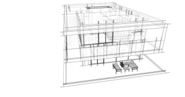 İnşaatın 3B mimari tasarımı