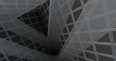 Mimari sanat konseptinde soyut çizgiler, minimum geometrik şekiller. 