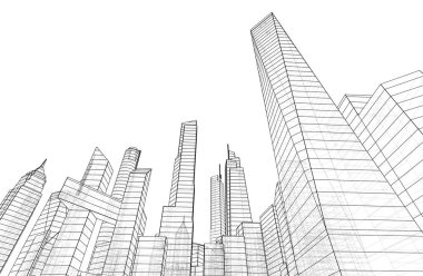 soyut mimari duvar kağıdı tasarımı, dijital konsept arkaplan