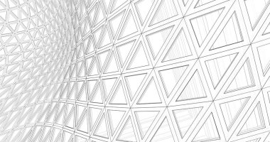 Mimari sanat konseptinde soyut çizgiler, minimum geometrik şekiller. 