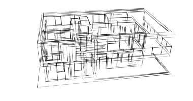 İnşaatın 3B mimari tasarımı