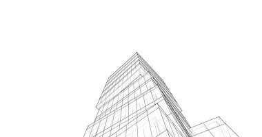 Mimari sanat konseptinde soyut çizgiler, minimum geometrik şekiller. 