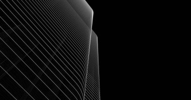 Mimari sanat konseptinde soyut çizgiler, minimum geometrik şekiller. 