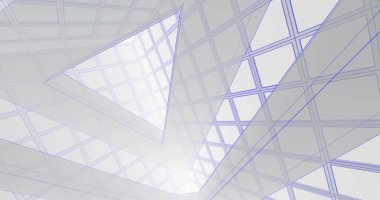 Mimari sanat konseptinde soyut çizgiler, minimum geometrik şekiller. 