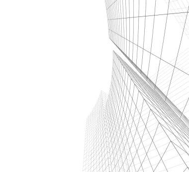 Mimari sanat konseptinde soyut çizgiler, minimum geometrik şekiller. 