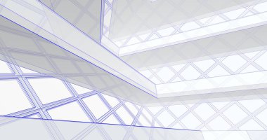 Mimari sanat konseptinde soyut çizgiler, minimum geometrik şekiller. 