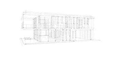 İnşaat planının 3B mimari tasarımı