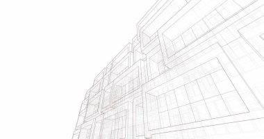 Mimari sanat konseptinde soyut çizgiler, minimum geometrik şekiller. 