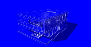 İnşaat planının 3B mimari tasarımı