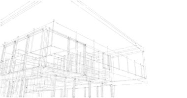 İnşaat planının 3B mimari tasarımı