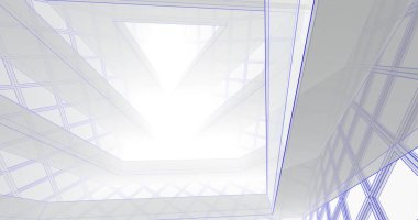 Mimari sanat konseptinde soyut çizgiler, minimum geometrik şekiller. 