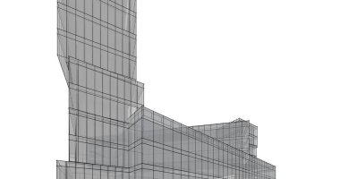 Mimari sanat konseptinde soyut çizgiler, minimum geometrik şekiller. 