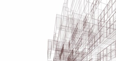 Mimari sanat konseptinde soyut çizgiler, minimum geometrik şekiller. 