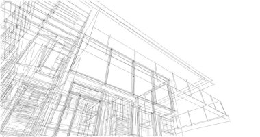 İnşaat planının 3B mimari tasarımı