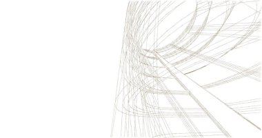 Mimari sanat konseptinde soyut çizgiler, minimum geometrik şekiller. 