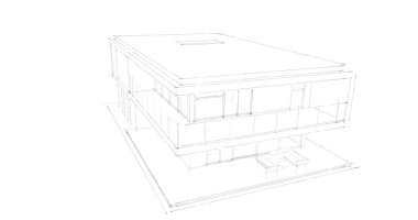 İnşaat planının 3B mimari tasarımı