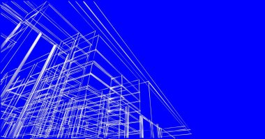 İnşaat planının 3B mimari tasarımı