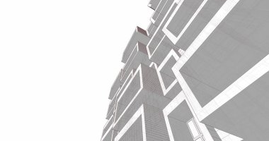 Mimari sanat konseptinde soyut çizgiler, minimum geometrik şekiller. 