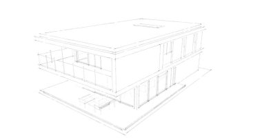 İnşaat planının 3B mimari tasarımı