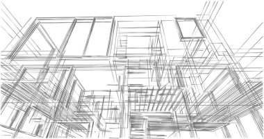 İnşaat planının 3B mimari tasarımı