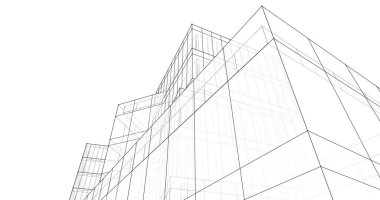 Mimari sanat konseptinde soyut çizgiler, minimum geometrik şekiller. 