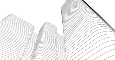 Mimari sanat konseptinde soyut çizgiler, minimum geometrik şekiller. 