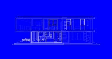 İnşaat planının 3B mimari tasarımı