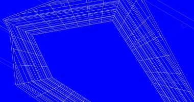 Mimari sanat konseptinde soyut çizgiler, minimum geometrik şekiller. 