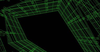 Mimari sanat konseptinde soyut çizgiler, minimum geometrik şekiller. 