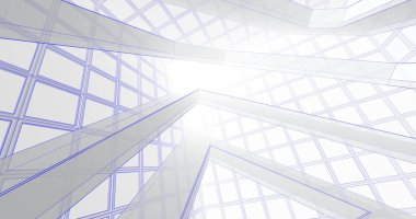 Mimari sanat konseptinde soyut çizgiler, minimum geometrik şekiller. 