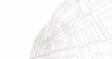 Mimari sanat konseptinde soyut çizgiler, minimum geometrik şekiller. 