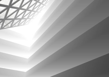 Mimari sanat konseptinde soyut çizgiler, minimum geometrik şekiller. 