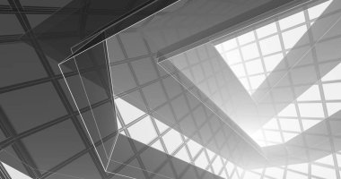 Mimari sanat konseptinde soyut çizgiler, minimum geometrik şekiller. 