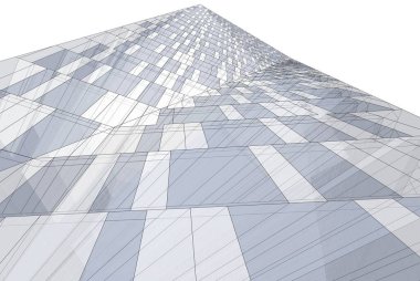 Mimari sanat konseptinde soyut çizgiler, minimum geometrik şekiller. 