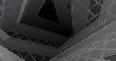 Mimari sanat konseptinde soyut çizgiler, minimum geometrik şekiller. 